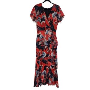 Just Taylor Maxi Dress 14 Layered Tiered Floral Flowy Resort Party